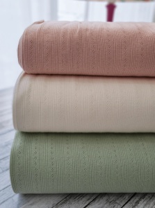 Tricot 100% bumbac - Pointoille Stripe Soft Rose - Img 4