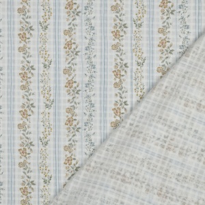 Voal de bumbac brodat dobby - Floral Stripe - Img 3