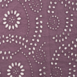 Bumbac brodat Deluxe- Mauve - cupon 95cm - Img 1