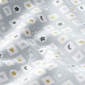Bumbac imprimat model Craciun - Petite Ornaments Grey
