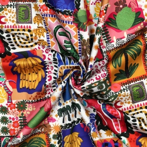 Bumbac satinat imprimat - Summer Patchwork - Img 3