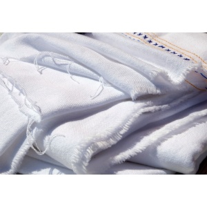 Cupon 100x85cm - Panza din bumbac neteda - Varvara Alb - Img 4