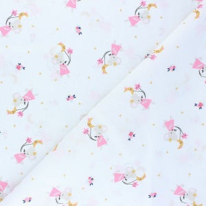 Cupon 70cm - Bumbac imprimat - Misty Blanc - Img 2