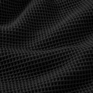 Cupon 75 cm - Tesatura din Bumbac Waffle - Black