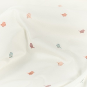 Cupon 85 cm - Jerse Bumbac imprimat cu pasarele - Chirpy