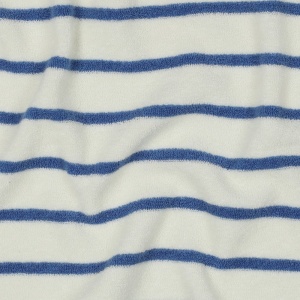 Jerse tip prosop din bumbac yarn dyed - Ecru cu dungi albastre