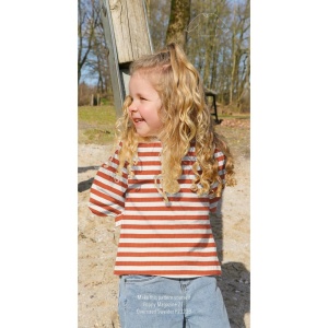 Jerse waffle yarn dyed - Stripe Orange Ecru - Img 4