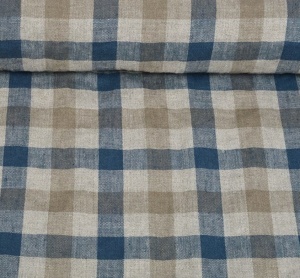 Material 100% In prespalat - Gingham Natural Denim