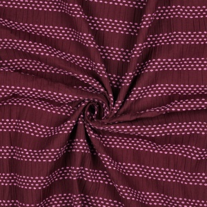 Material bumbac tesut - Dobby Jacquard Stripe Wine - Img 2