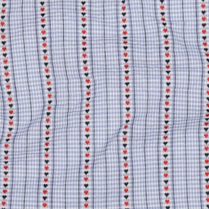 Material bumbac tesut yarn dyed - Hearts Blue