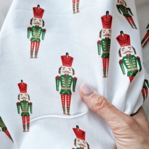 Material Craciun Poplin - Foil Nutcracker White - Img 2