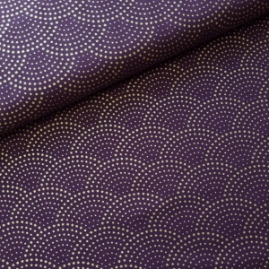 Material Craciun Poplin - Stars Scallop Aubergine - Img 3