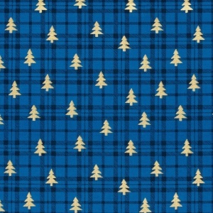 Material Craciun Poplin - Tartan Christmas Blue