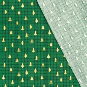 Material Craciun Poplin - Tartan Christmas Green - Img 3