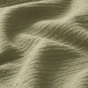 Muselina din bumbac - Dobby Olive Green