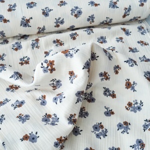 Muselina imprimata - Blue Floral Bouquet - Img 3