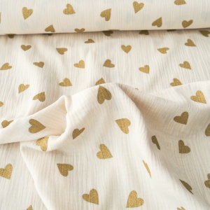 Muselina imprimata - Golden Hearts - Img 2