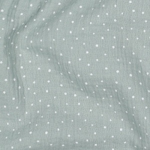 Muselina imprimata - Little Dots Light Green