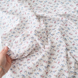 Muselina imprimata - Pastel Flowers Off-white - Img 2