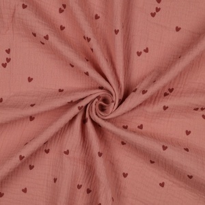 Muselina imprimata - Small Hearts Blush - Img 2