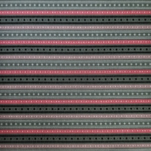 Poplin imprimat - Bisou Stripes Green - cupon 58cm