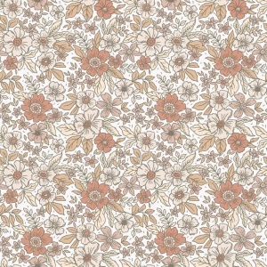 Poplin Imprimat cu flori - Rustic Petals