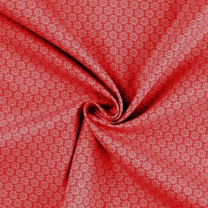 Poplin imprimat - Daisy Flowers Red - Img 2
