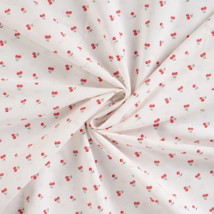 Poplin imprimat - Mini Cherry Ecru - Img 2