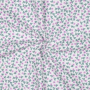 Poplin organic GOTS - Lilac Flowers - Img 2