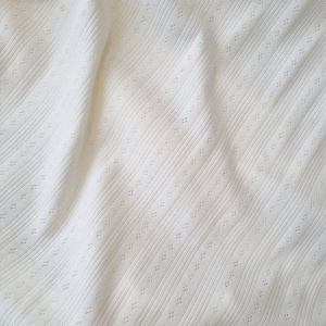 Tricot 100% bumbac - Pointoille Stripe Off-White