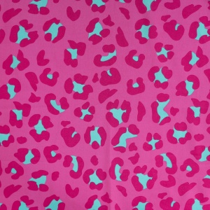 Voal batist de bumbac - Enjoy Fuchsia Leopard - Img 2