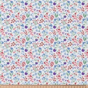 Bumbac imprimat - Celine Alb-Bleu - Img 3