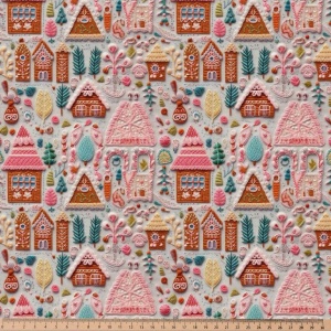 Bumbac imprimat digital - Hansel Christmas Embroidery - Img 3
