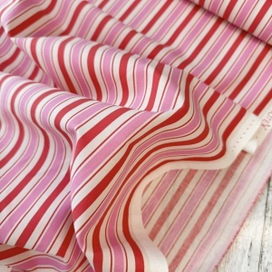 Bumbac imprimat - Lydia Stripe Red