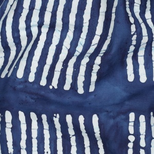 Bumbac imprimat manual - Batik Block Stries Indigo - Img 1