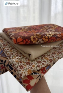 Bumbac Reiat Velur Babycord - Autumn Garden - Img 3
