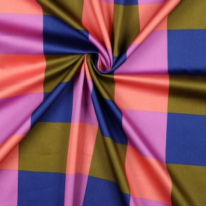 Bumbac satinat imprimat - Large Gingham Cobalt - Img 2