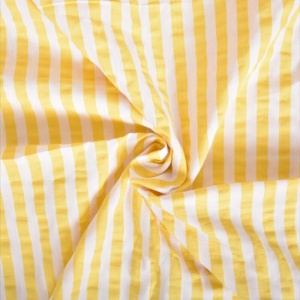 Cupon 135x65cm - Bumbac gofrat Seersucker cu dungi - Sunny Stripes