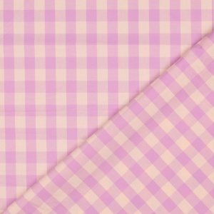 Cupon 35 cm - Material bumbac Vichy Yarn Dyed - Lilac - Img 3