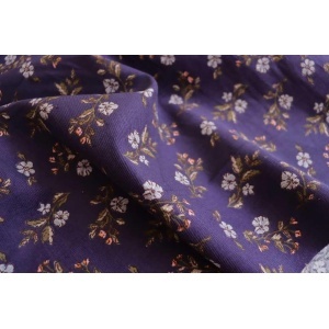Cupon 60 cm - Bumbac Reiat Velur Babycord - Blue Blossom - Img 3