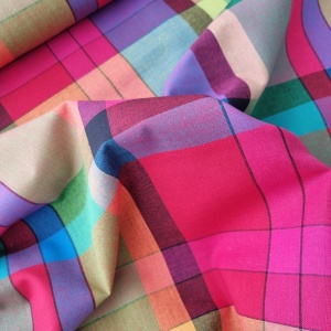 Cupon 70 cm - Material tesut in carouri - Madras Checks Rainbow