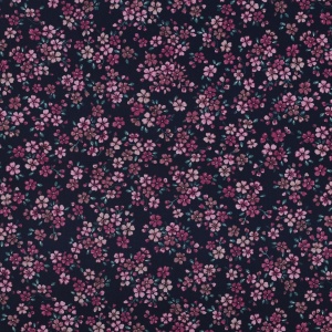 Cupon 70 cm - Poplin premium digital - Flowers Navy - Img 4