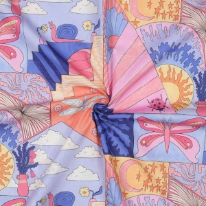 Cupon 75 cm - Poplin premium imprimat - Patchwork Sky Blue - colectia Nerida Hansen - Img 2