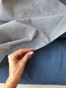 Denim uni 330 gr/mp - Blue Light - cupon 95cm - Img 3