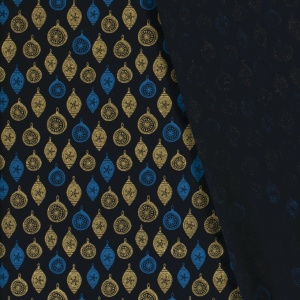 Material bumbac Craciun - Christmas Balls Navy - Img 2