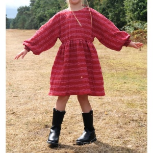 Material bumbac tesut - Dobby Jacquard Stripe Red - Img 4