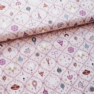 Material Craciun Poplin - Foil Deco Pink - Img 3