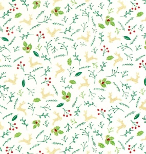 Material Craciun Poplin - Reindeer Magic White - Img 2