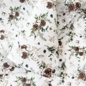 Material Craciun Poplin - Vintage Cones