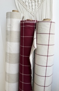 Material home decor extralat - Tenerife Checks Burgundy - Img 4